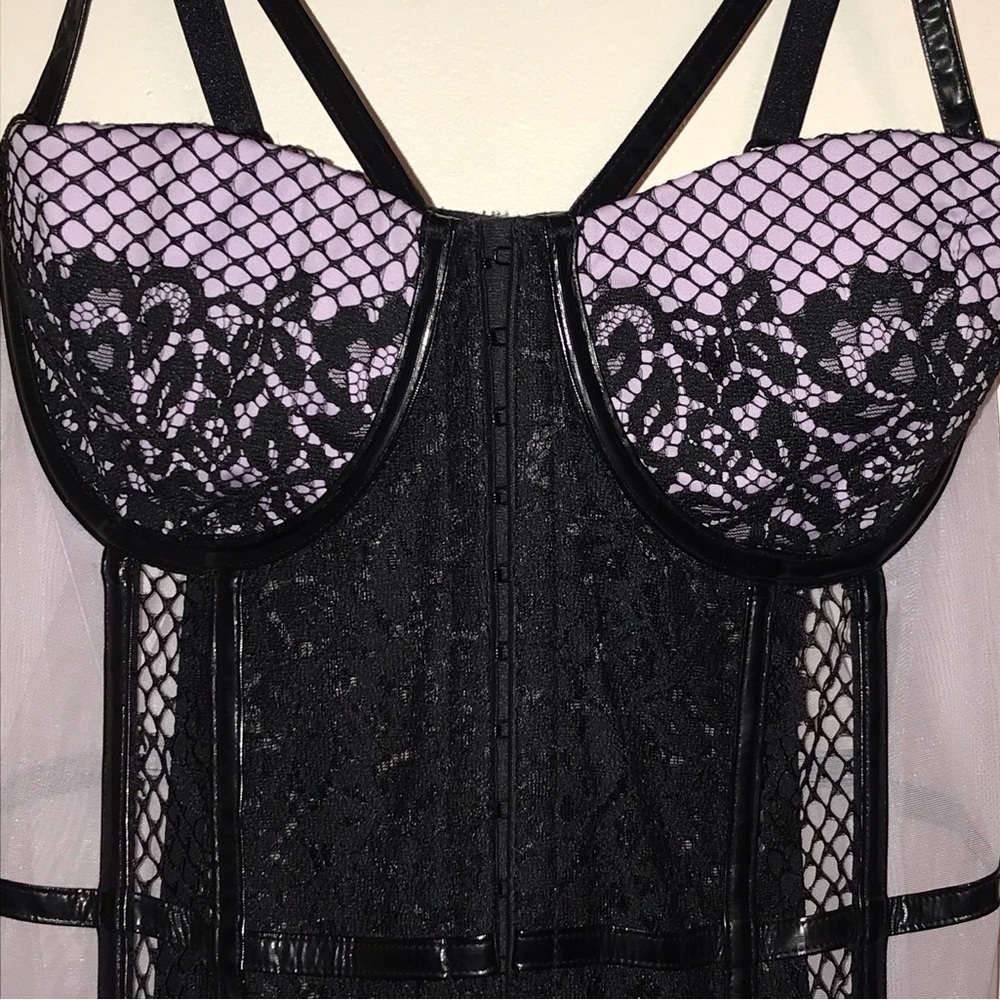 NWT Victoria's Secret Scandalous Garter Lingerie Straps Corset Lace Mesh 36B